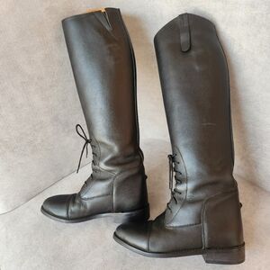 Smith Worthington equestrian boots women's 7.5 black leather riding horse sport